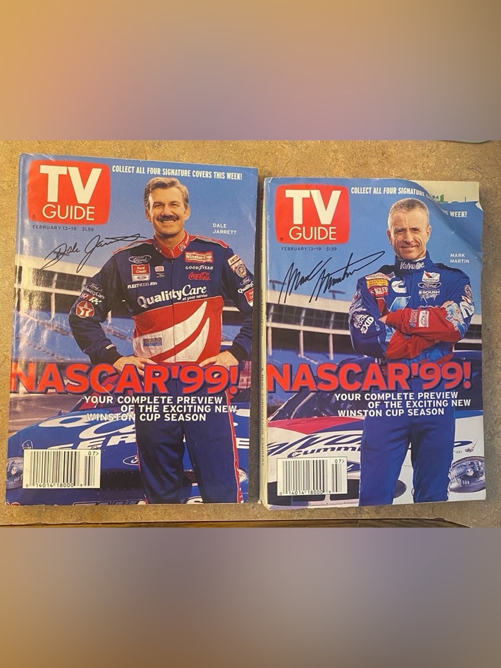 Vintage NASCAR '99 Collector TV GUIDE (Bundle of 2)